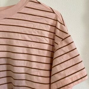 Old Navy Pink and Brown Striped Tee